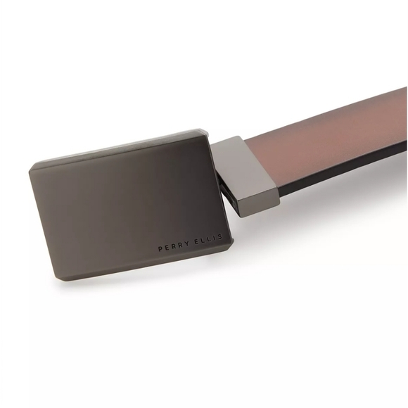 PERRY ELLIS PORTFOLIO Men's Plaque Reversible Belt - Picture 8 of 11